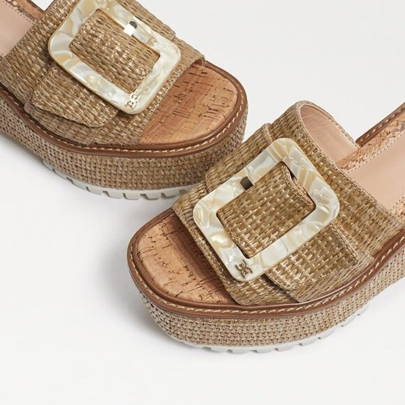 Sam Edelman Women's Livi Buckle Platform Espadrille Sandals Size 7.5 (MSRP $150) - Picture 2 of 11